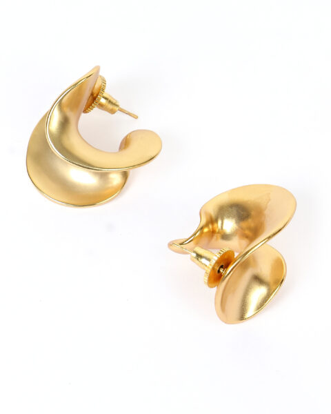 Sculptural Gold Swirl Earrings