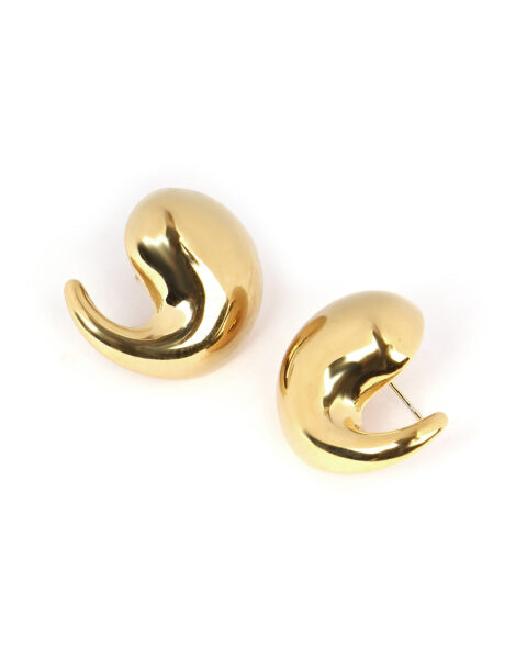 Gold Comma Shaped Earrings