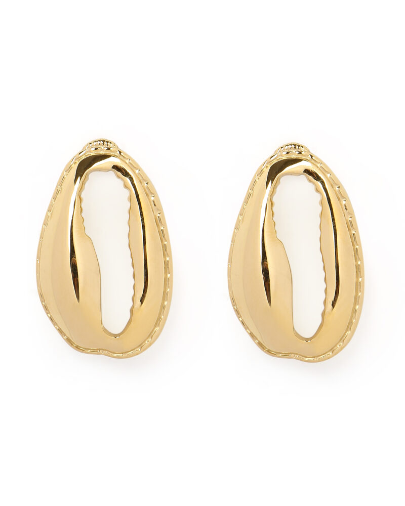 Gold Oval Earrings