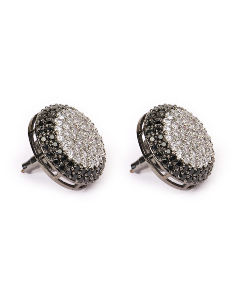 Black and White Crystal Stud Earrings