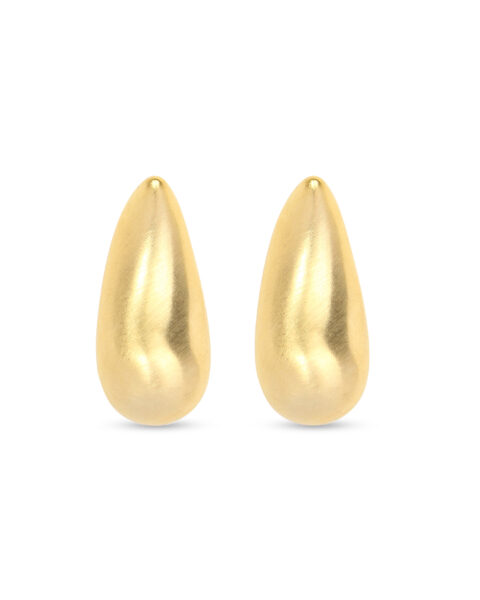 Matte Gold Bold Teardrop Earrings