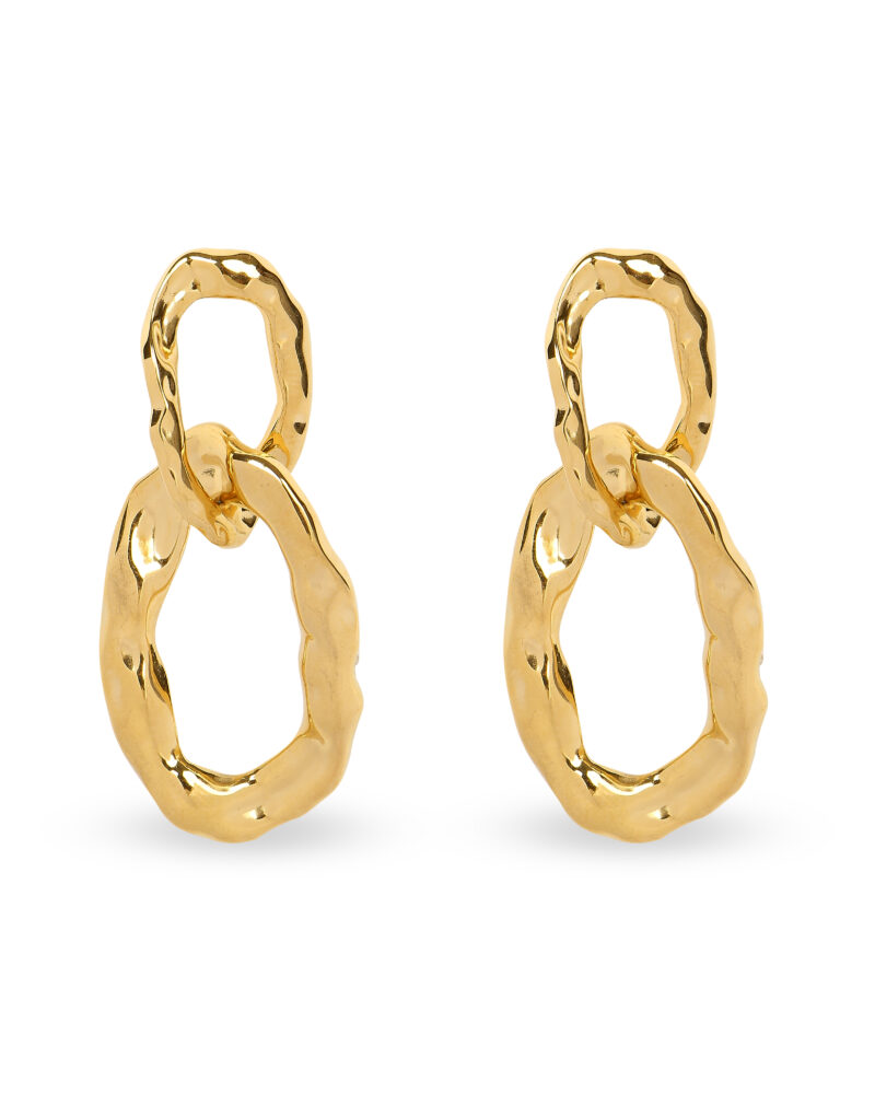 Gold Interlinked Hoop Earrings