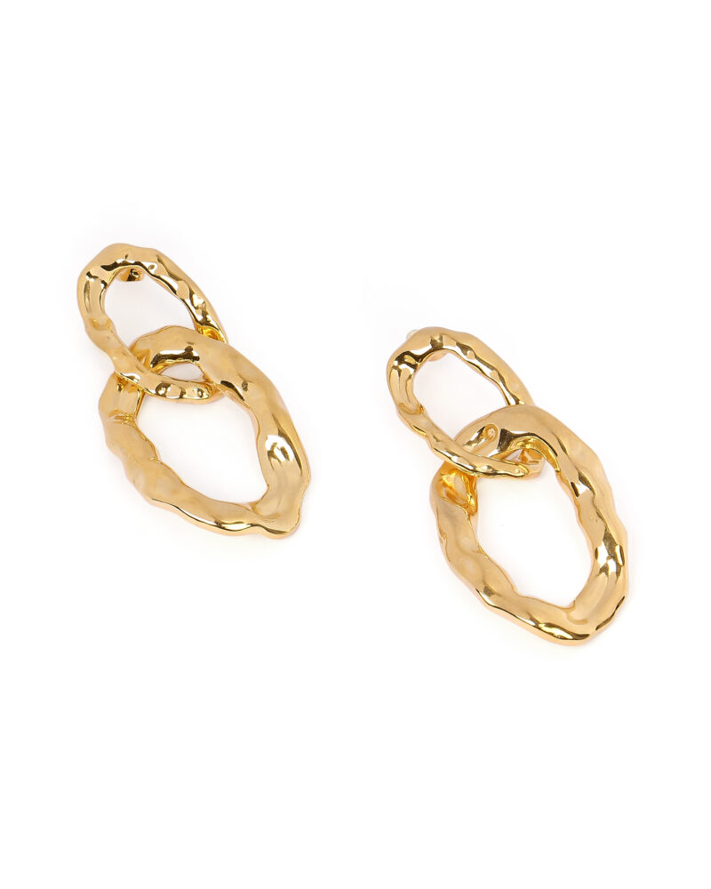 Gold Interlinked Hoop Earrings