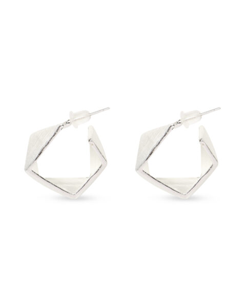 Geometric Silver Abstract Earrings