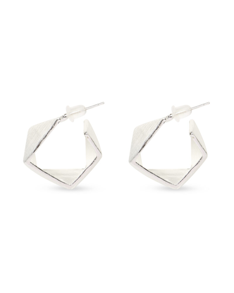 Geometric Silver Abstract Earrings