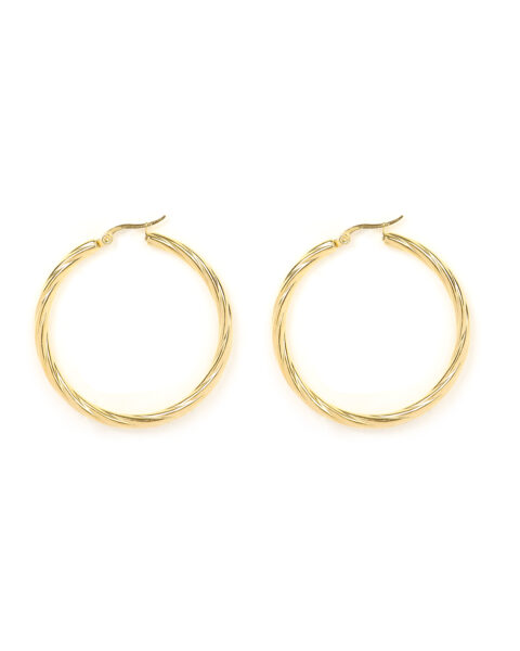 Gold Twisted Hoop Earrings