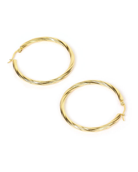 Gold Twisted Hoop Earrings