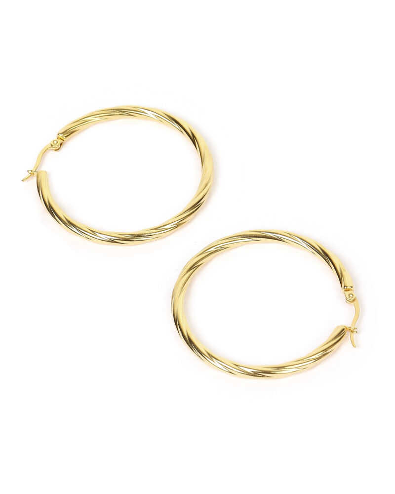 Gold Twisted Hoop Earrings