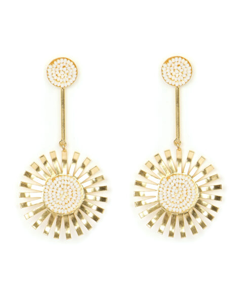 Sun Shape Danglers with Moti pearls