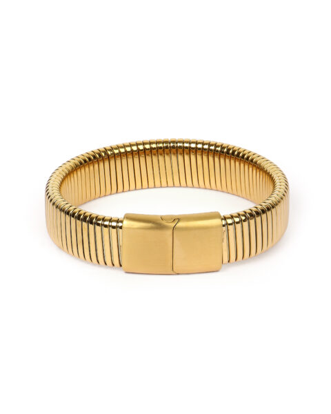Gold-Plated Flexible Bracelet with Sleek Magnetic Clasp
