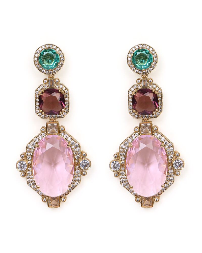 Vintage-Inspired Multi-Gemstone Drop Earrings