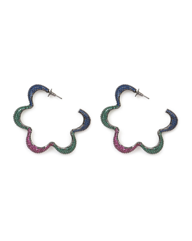 Multicolor Wavy Hoop Earrings