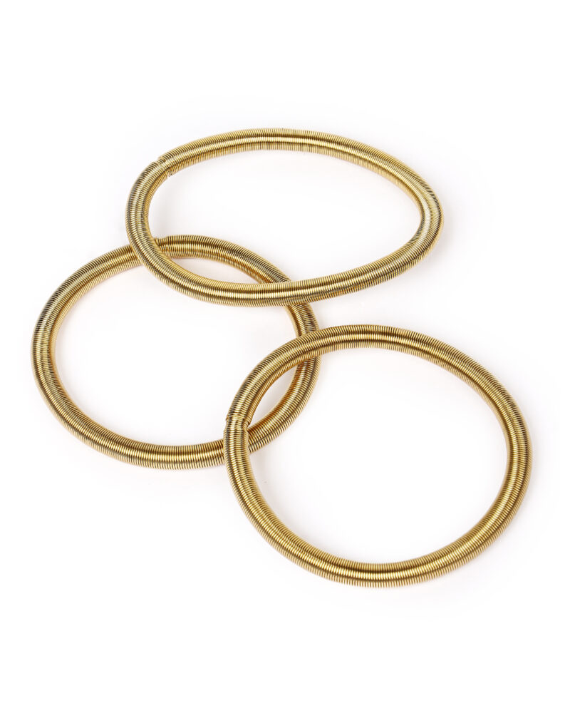 Set of Three Gold Coil Bangles