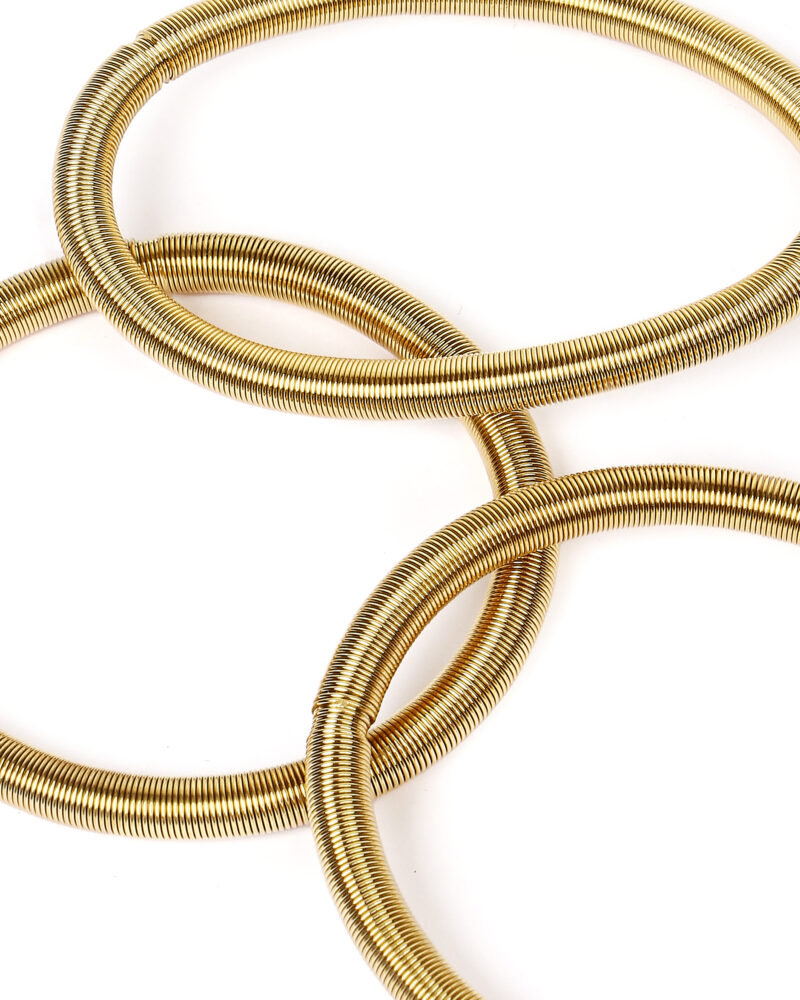 Set of Three Gold Coil Bangles