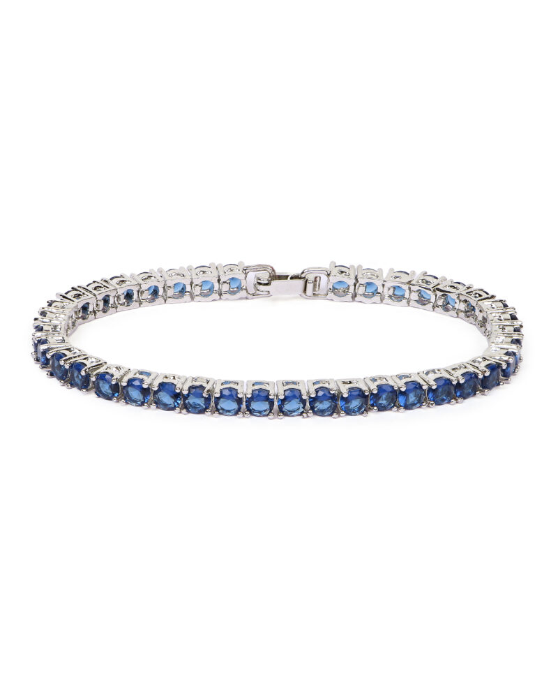 Round Blue Sapphire Tennis Bracelet