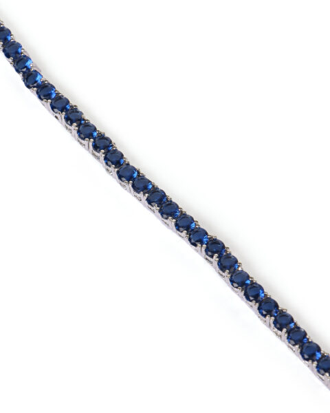 Round Blue Sapphire Tennis Bracelet