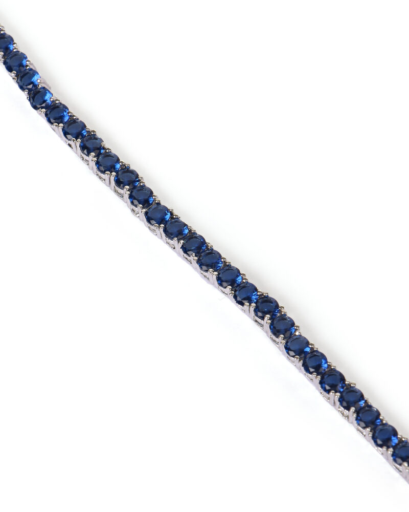 Round Blue Sapphire Tennis Bracelet