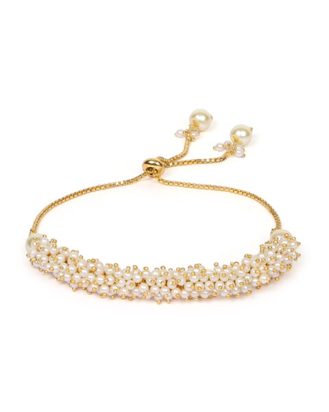 Classic Pearl Cluster Adjustable Bracelet