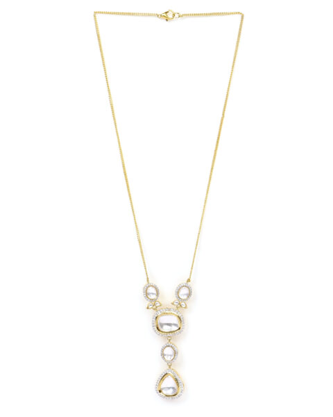 Gold Necklace Set with Teardrop Moissanites