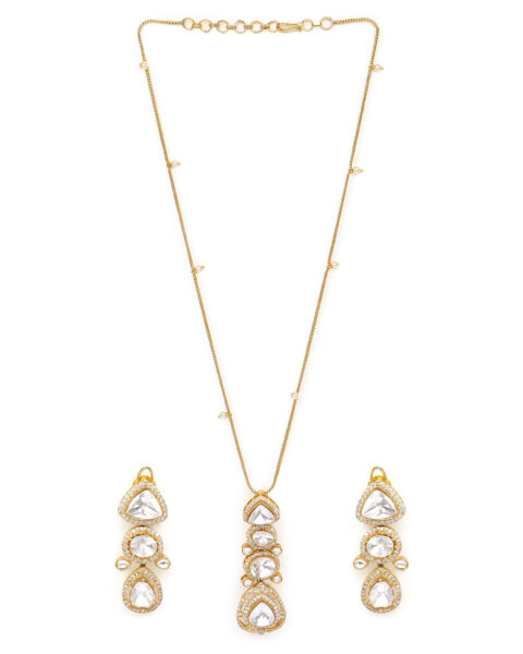 Timeless Moissanite Drop Pendant Necklace with Matching Earrings