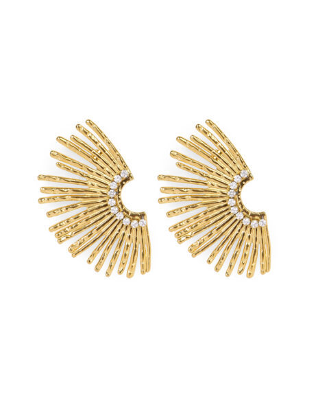Gold Sunburst Earrings