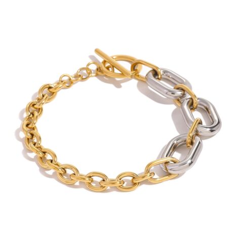 Two-Tone Chain Link Bracelet