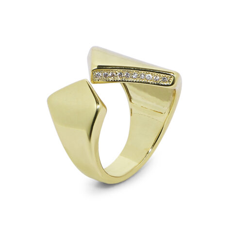 Gold-Plated Triangle Ring