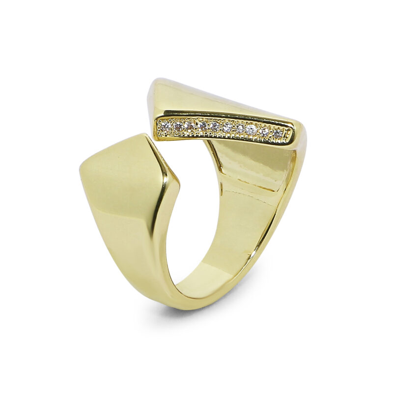 Gold-Plated Triangle Ring