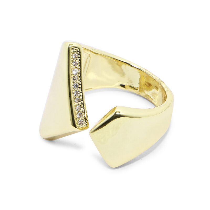 Gold-Plated Triangle Ring
