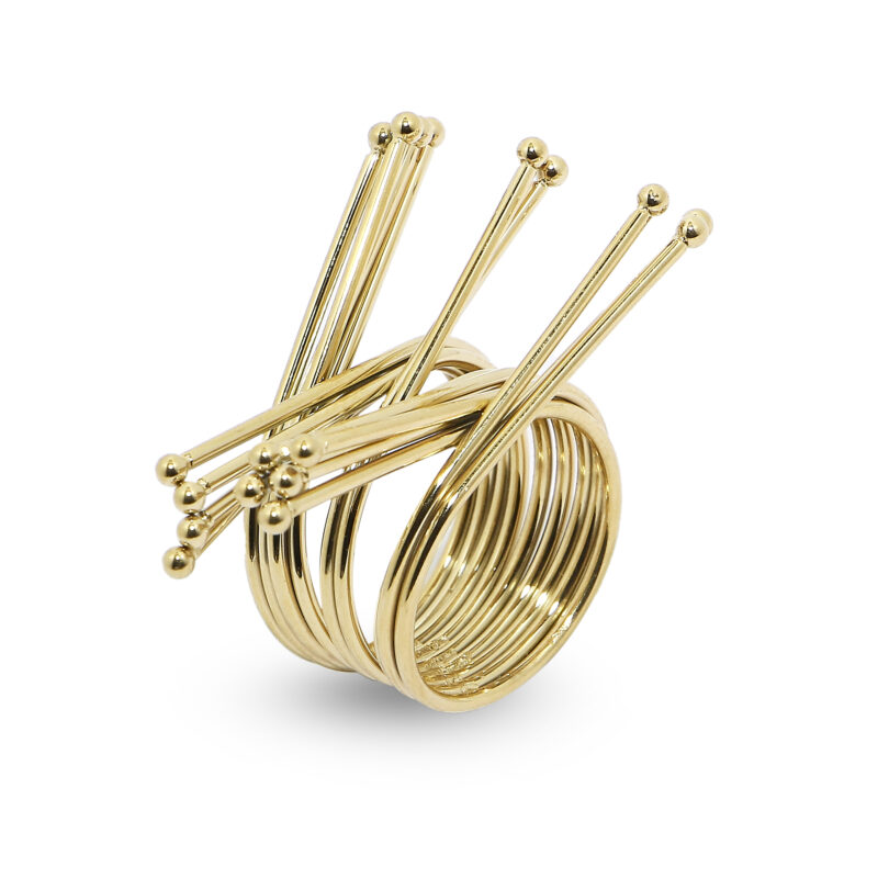 Gold-Plated Spiked Ring