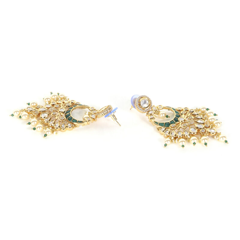 kundan emerald earrings
