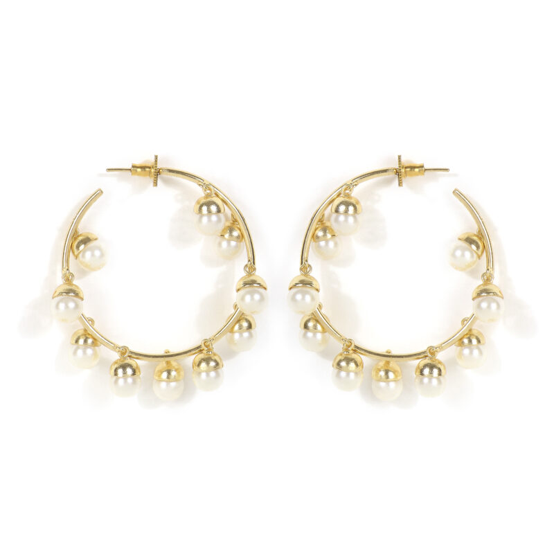 pearl hoop earrings