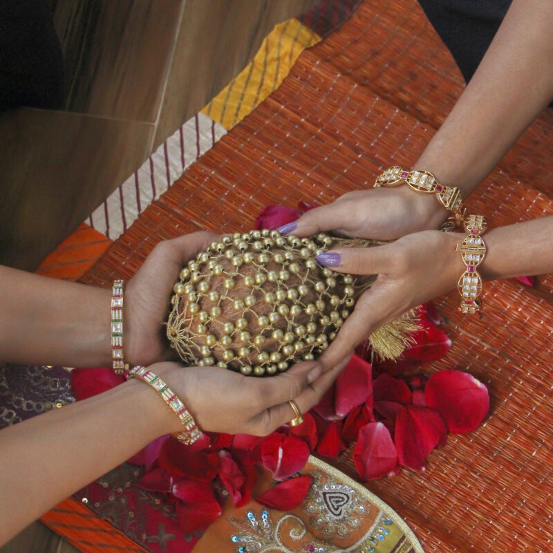Gold-Plated Kundan and Ruby Bangle Set, Gold-Plated Kundan and Ruby Bangle Set