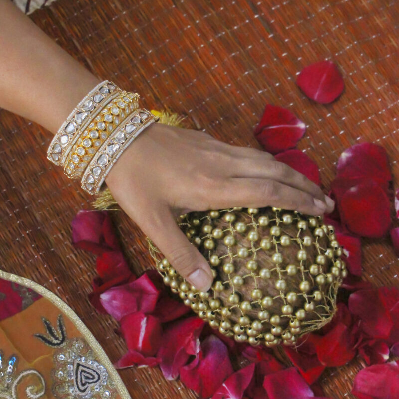 Gold-Plated Kundan Studded Designer Bangle - Image 3
