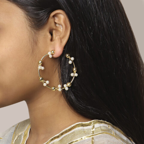 pearl hoop earrings